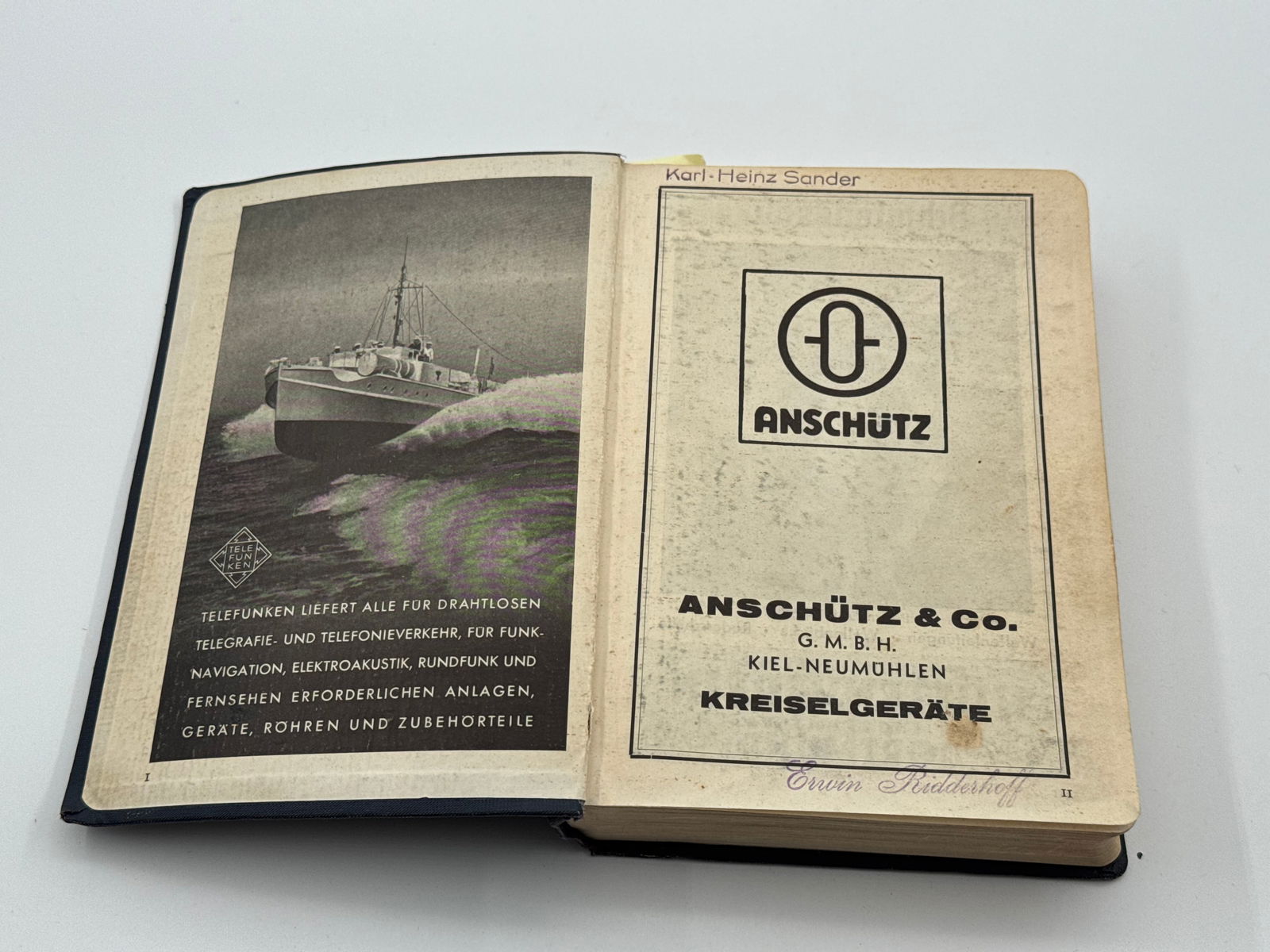 Rare German U-Boat Reference Book - Anschutz & Co. Weyer’s Taschenbuch Der Kreigs-Flotten 1941 - 4