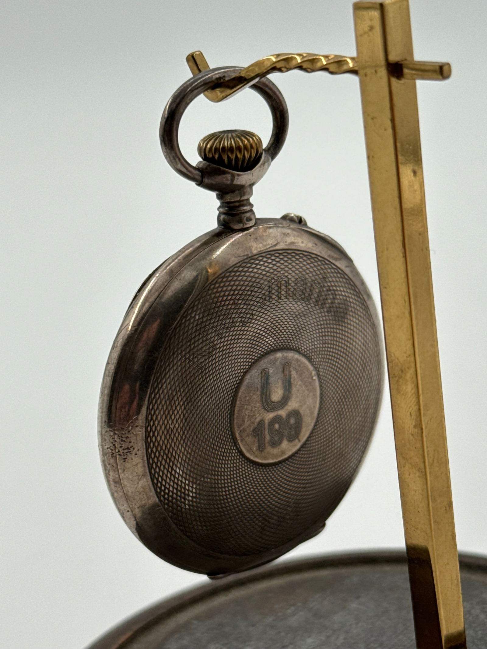 WOW! German WWII 1942 Kriegsmarine Navy U-Boat ‘800’ Silver Pocket Watch - 4