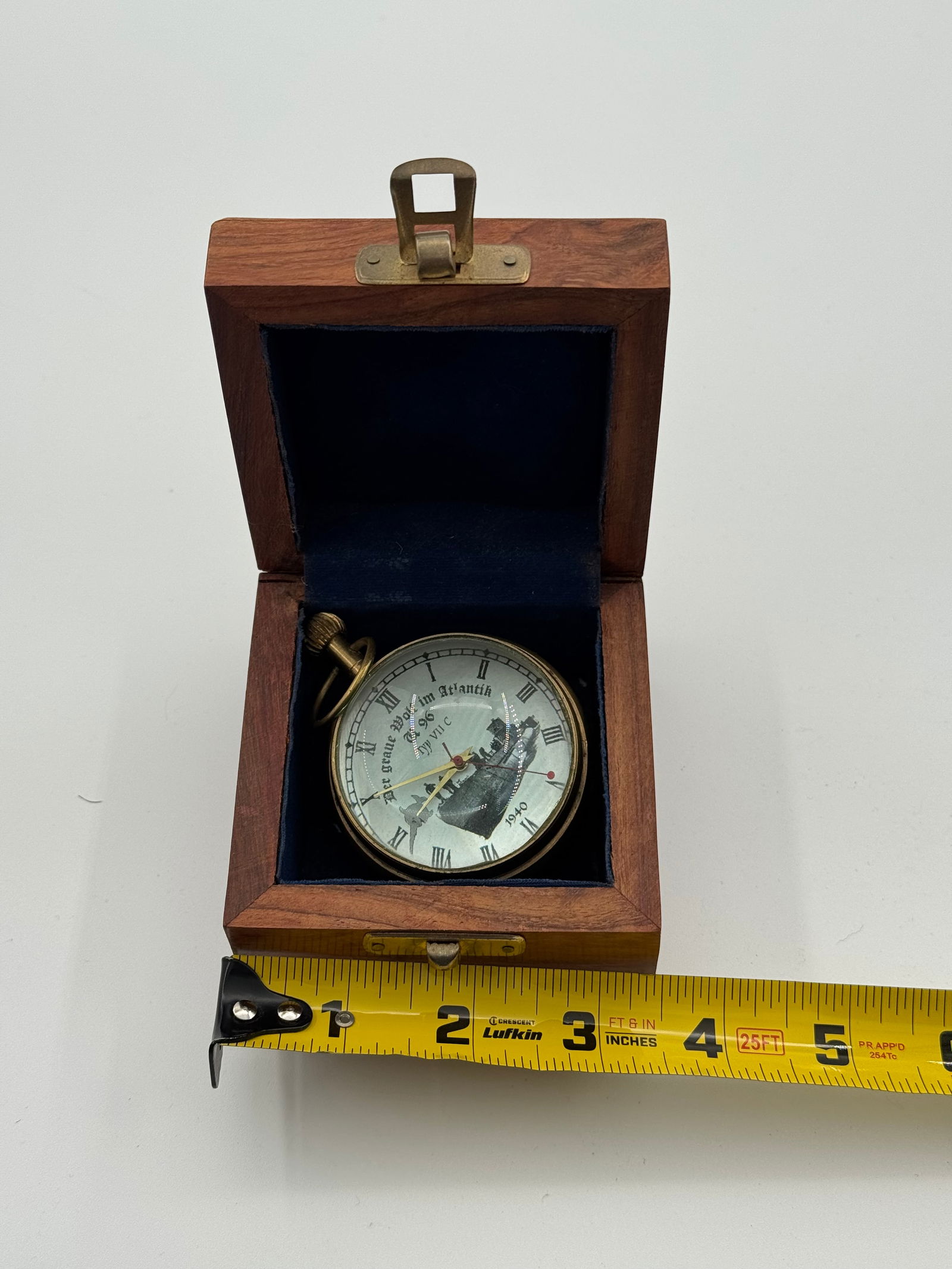 Interesting German Type VII-C “Grave Wolf” U-96 Submarine Crystal Ball Table Clock in Ca - 6