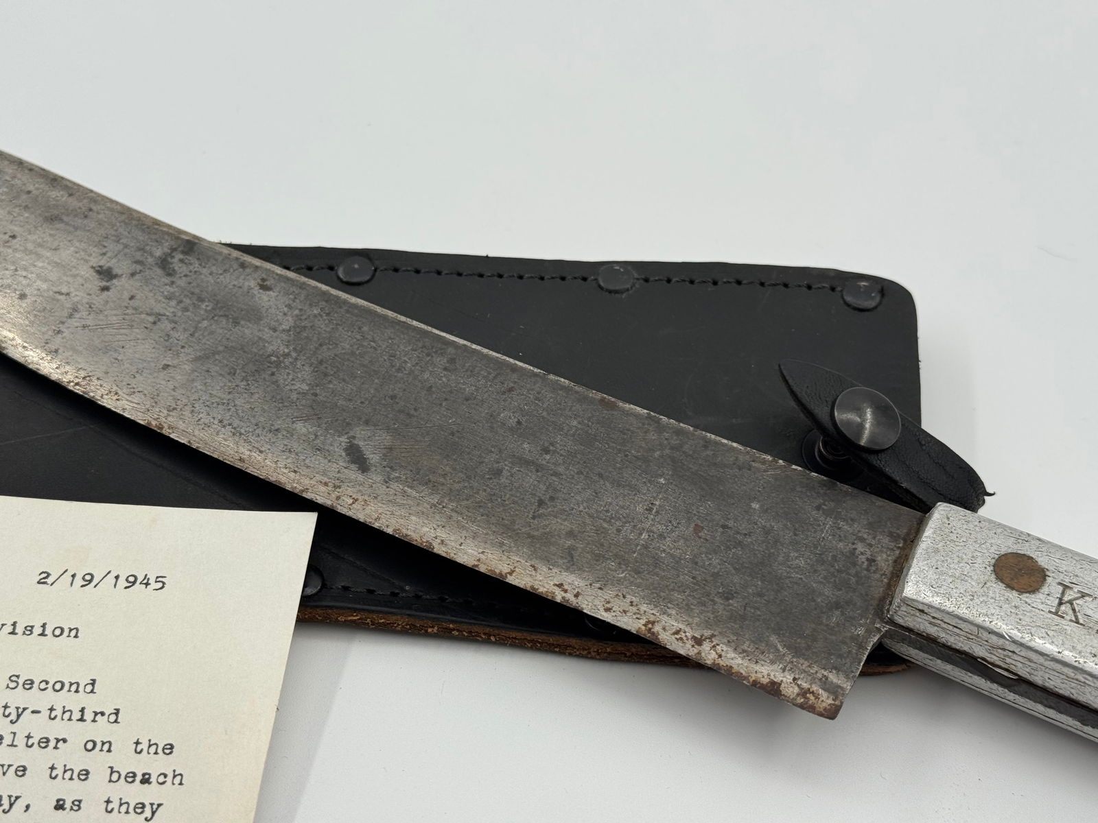 US WWII USMC 4th Marine Division “Kill Japs” Iwo Jima Theatre-Made Knife - 3