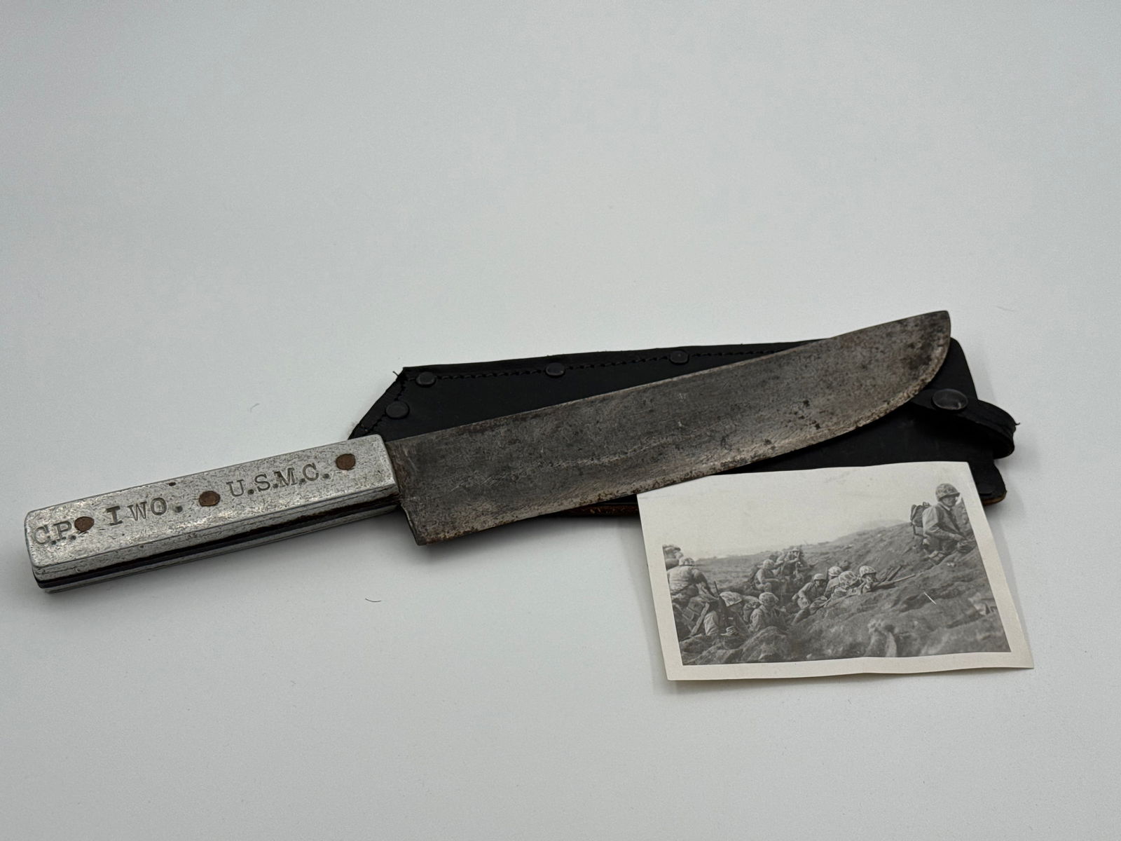 US WWII USMC 4th Marine Division “Kill Japs” Iwo Jima Theatre-Made Knife - 6