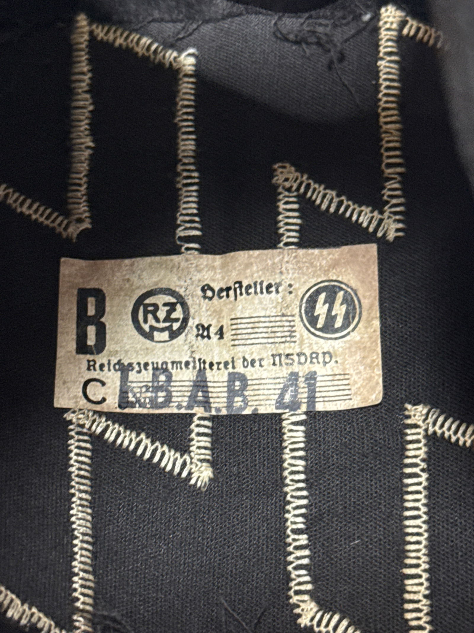 German WWII SS Armband with RZM Tag - 3