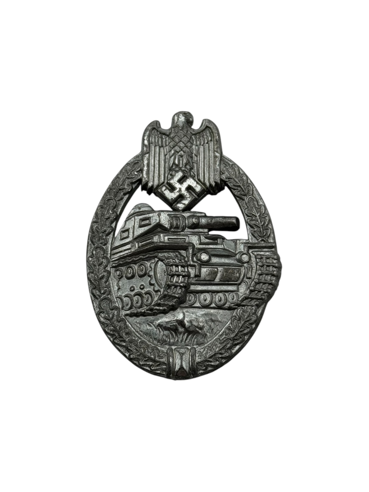 German WWII Army Panzer Assault Badge in Silver: See photos
