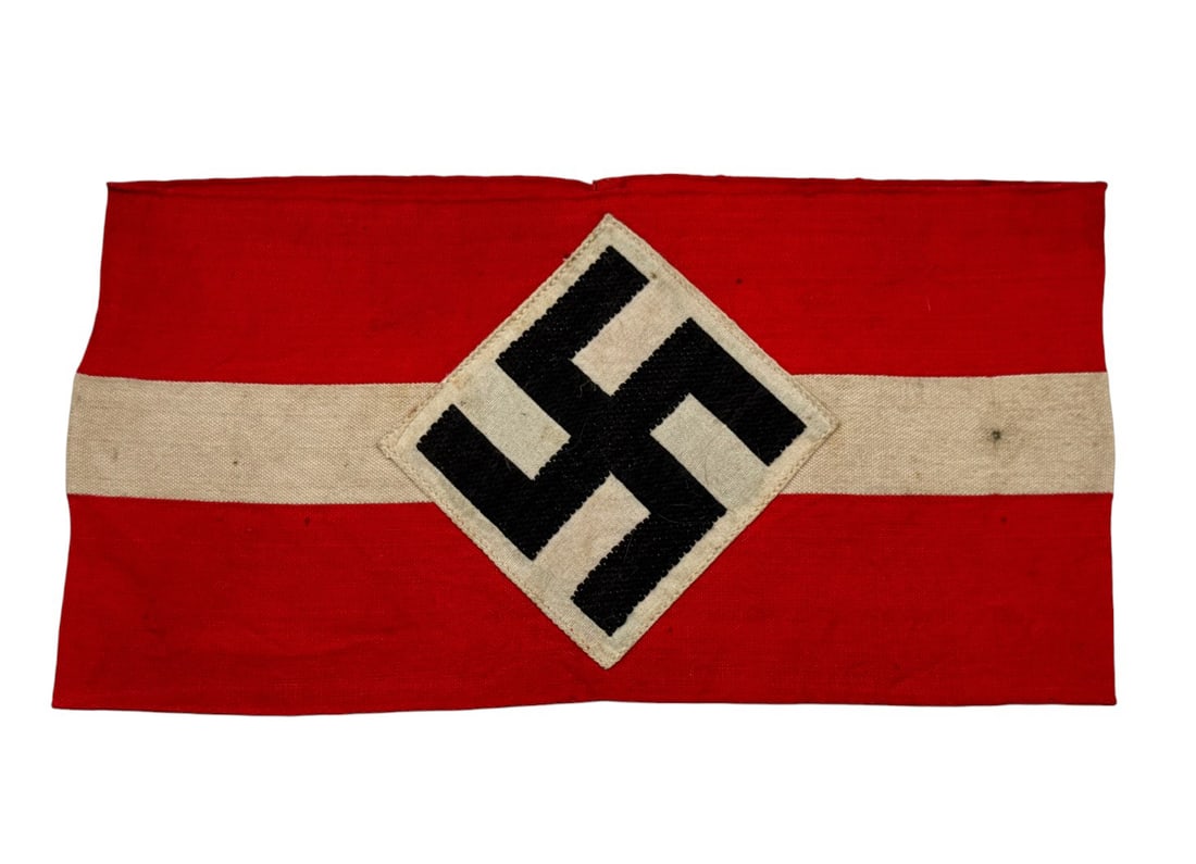 German WWII HJ Member Cotton Armband - German Youth Organization: Nice example. Doesn’t glow under blacklight.