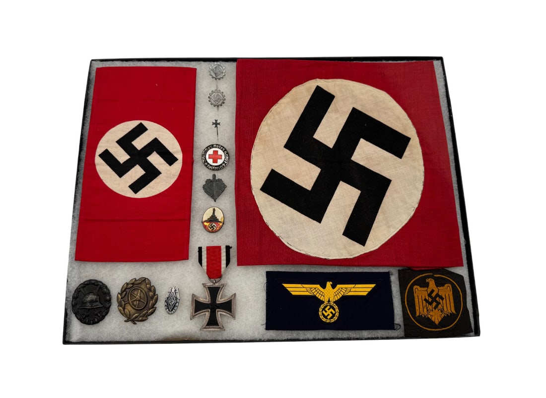 Nice Large German Military Third Reich Nazi Riker Case Grouping - 2