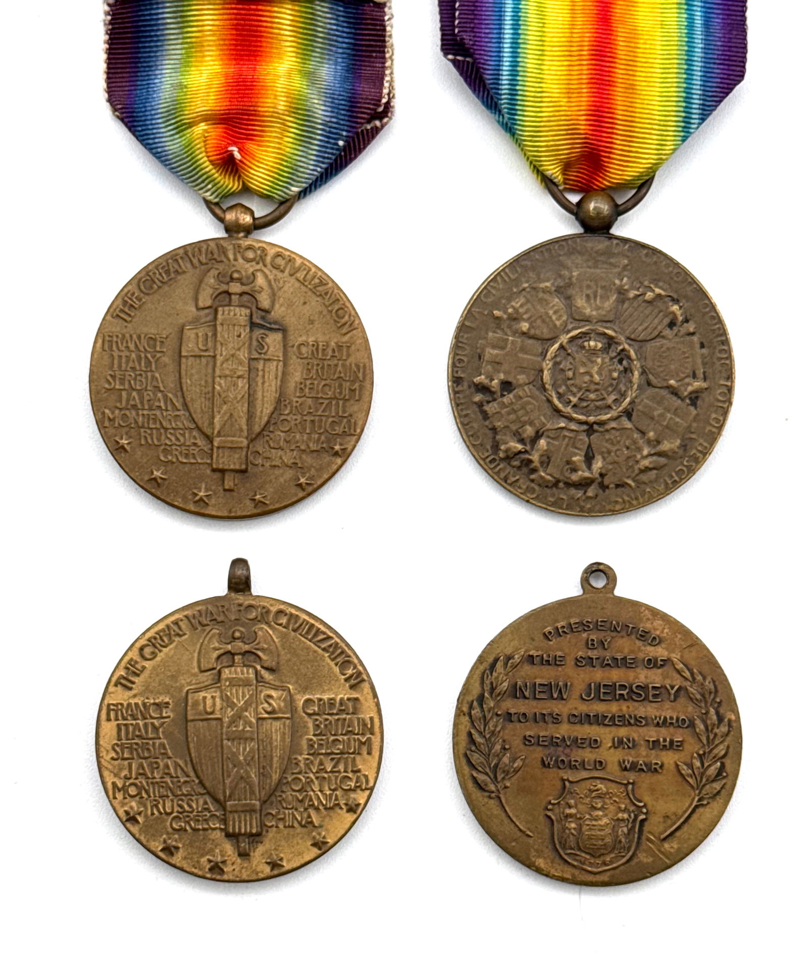 Nice Collection of (7) WWI Ally Victory Medals - 3