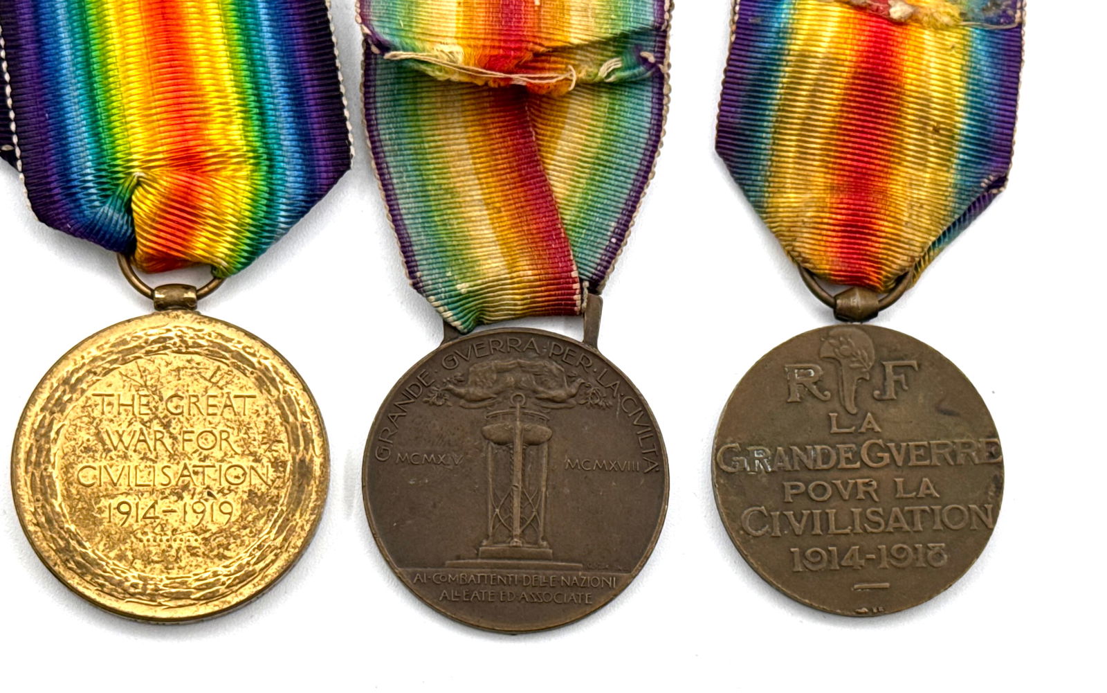 Nice Collection of (7) WWI Ally Victory Medals - 5
