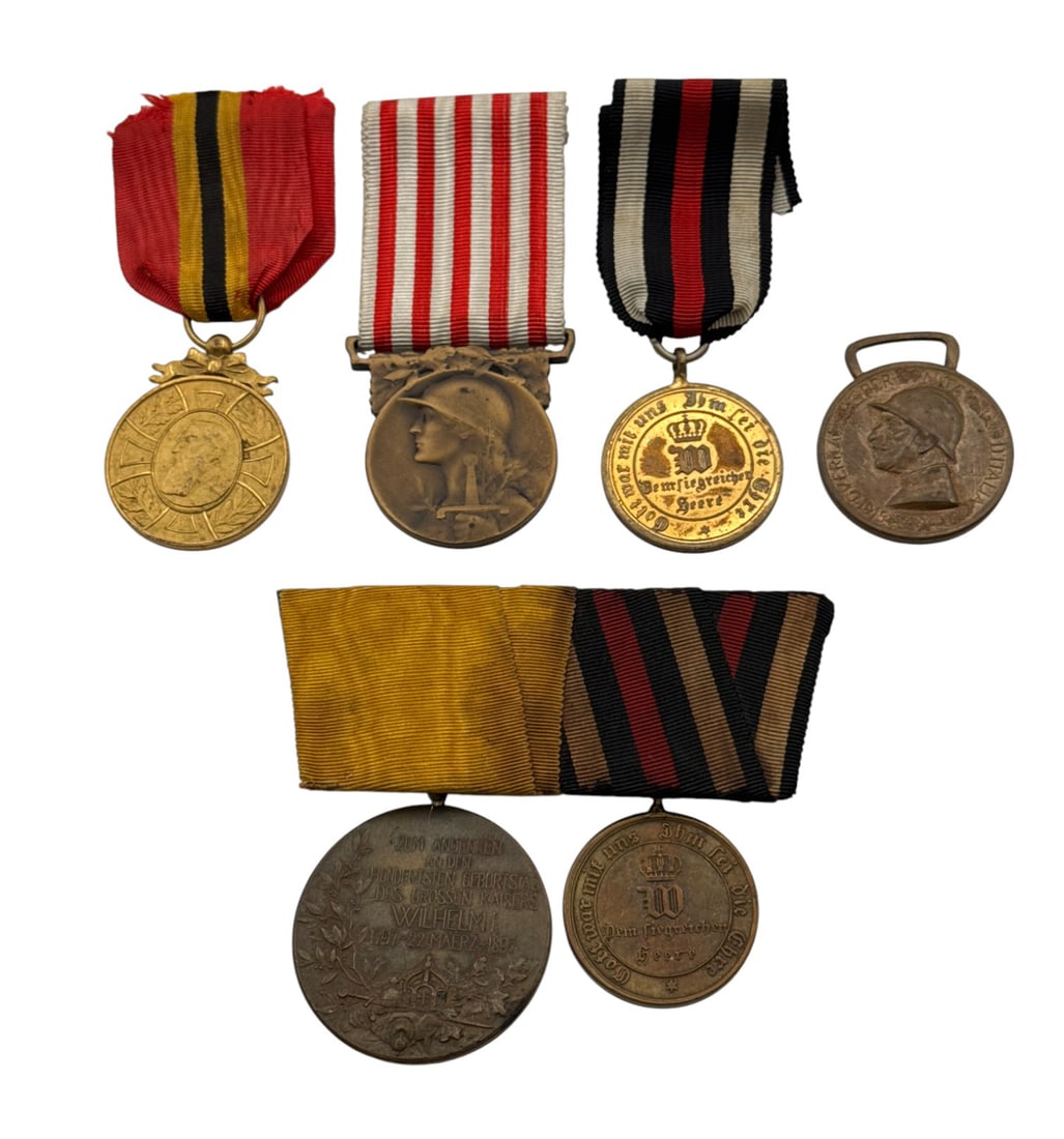 Lot of (7) 19th-20th Century European State-Issued Commemorative Medals tied to Rulers and Wars (1 of 7)