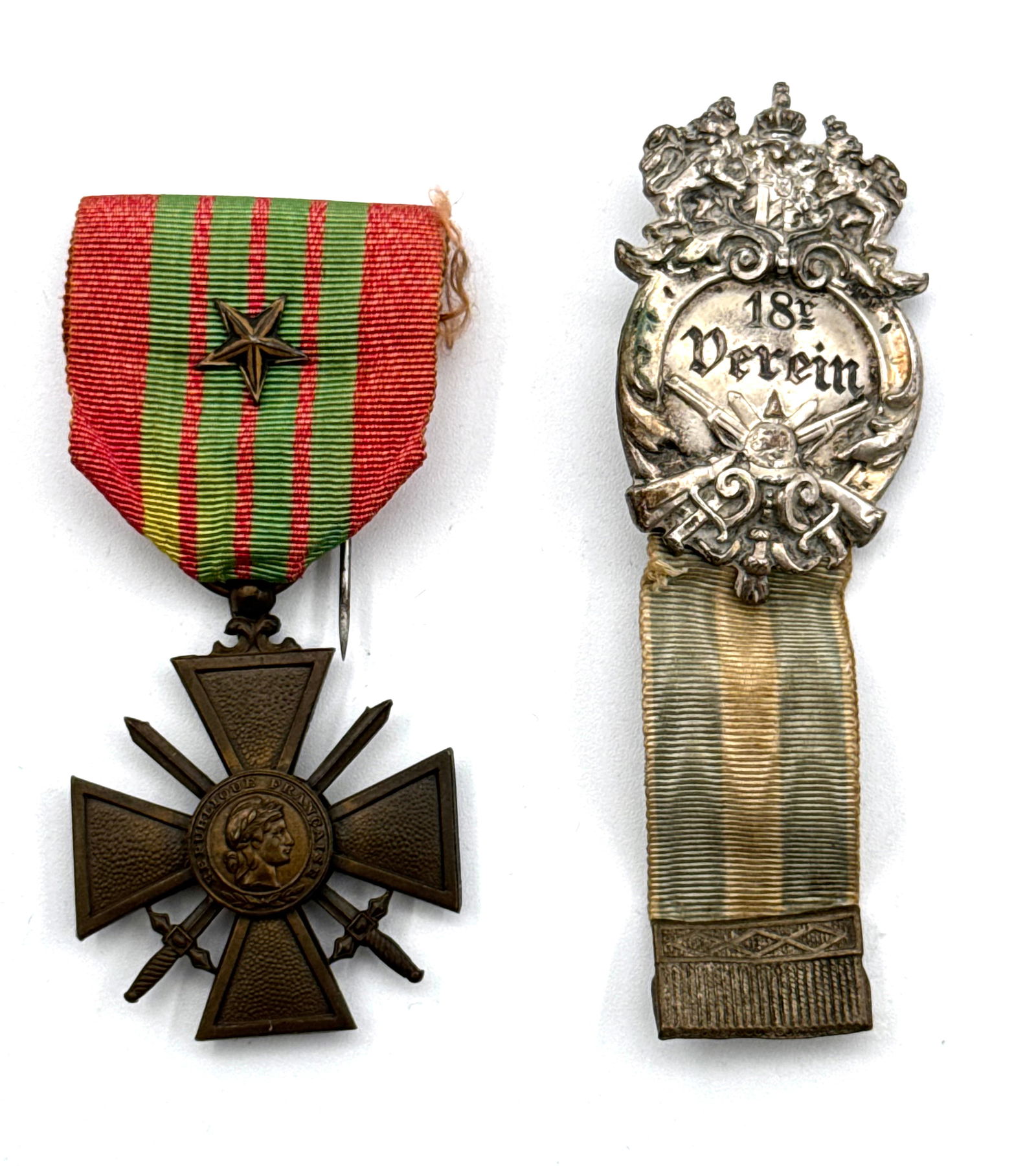 Lot of Foreign Service Veteran-Associated Decoration Medals & Maltese Pendant - 2