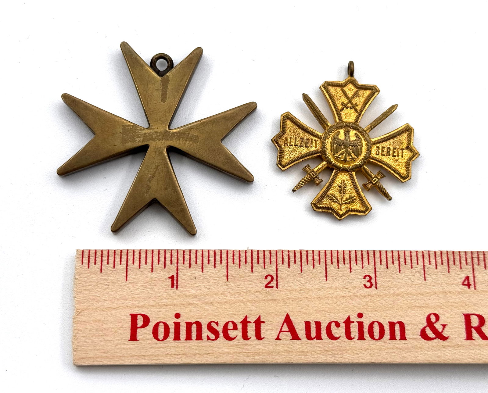 Lot of Foreign Service Veteran-Associated Decoration Medals & Maltese Pendant - 9