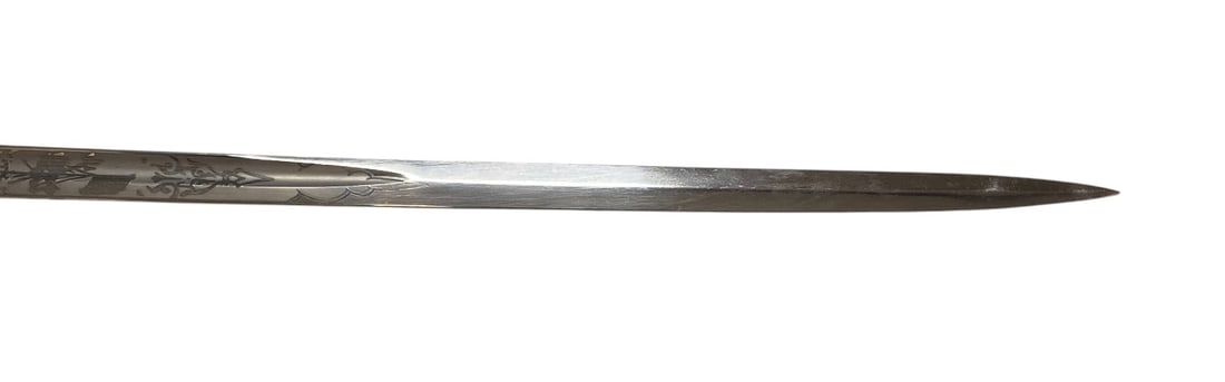 Scarce Original U.S. Civil War M1852 USN Navy Officer's Sword with Scabbard & Hanger Chain - 8