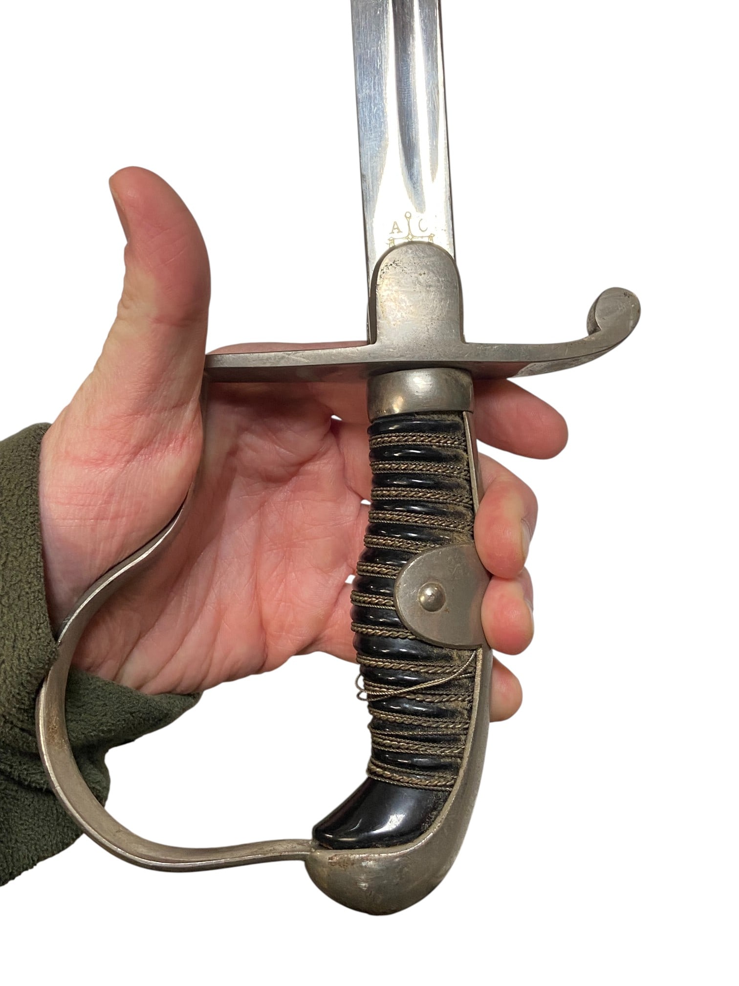 German WWII Army NCO Sword with Unit Marked Scabbard by Alcoso - 11