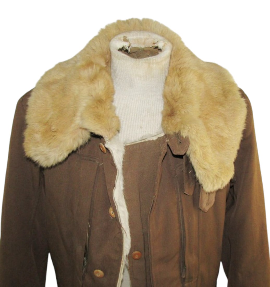 RARE Japanese WWII Zero Fighter Kamikaze Pilot Winter Rabbit Fur Lined Flight Jacket w/ Pilot Photo - 3