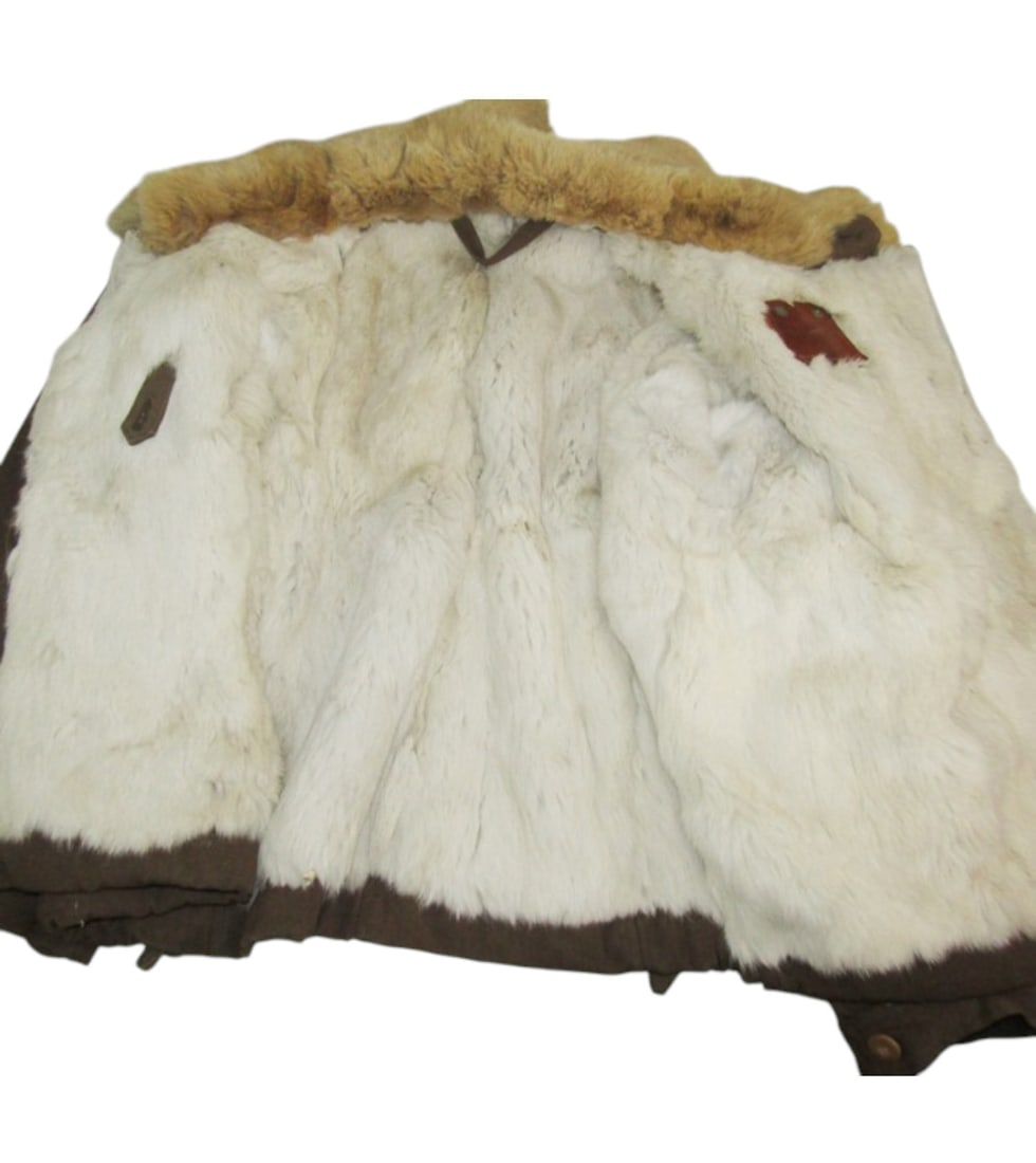 RARE Japanese WWII Zero Fighter Kamikaze Pilot Winter Rabbit Fur Lined Flight Jacket w/ Pilot Photo - 5