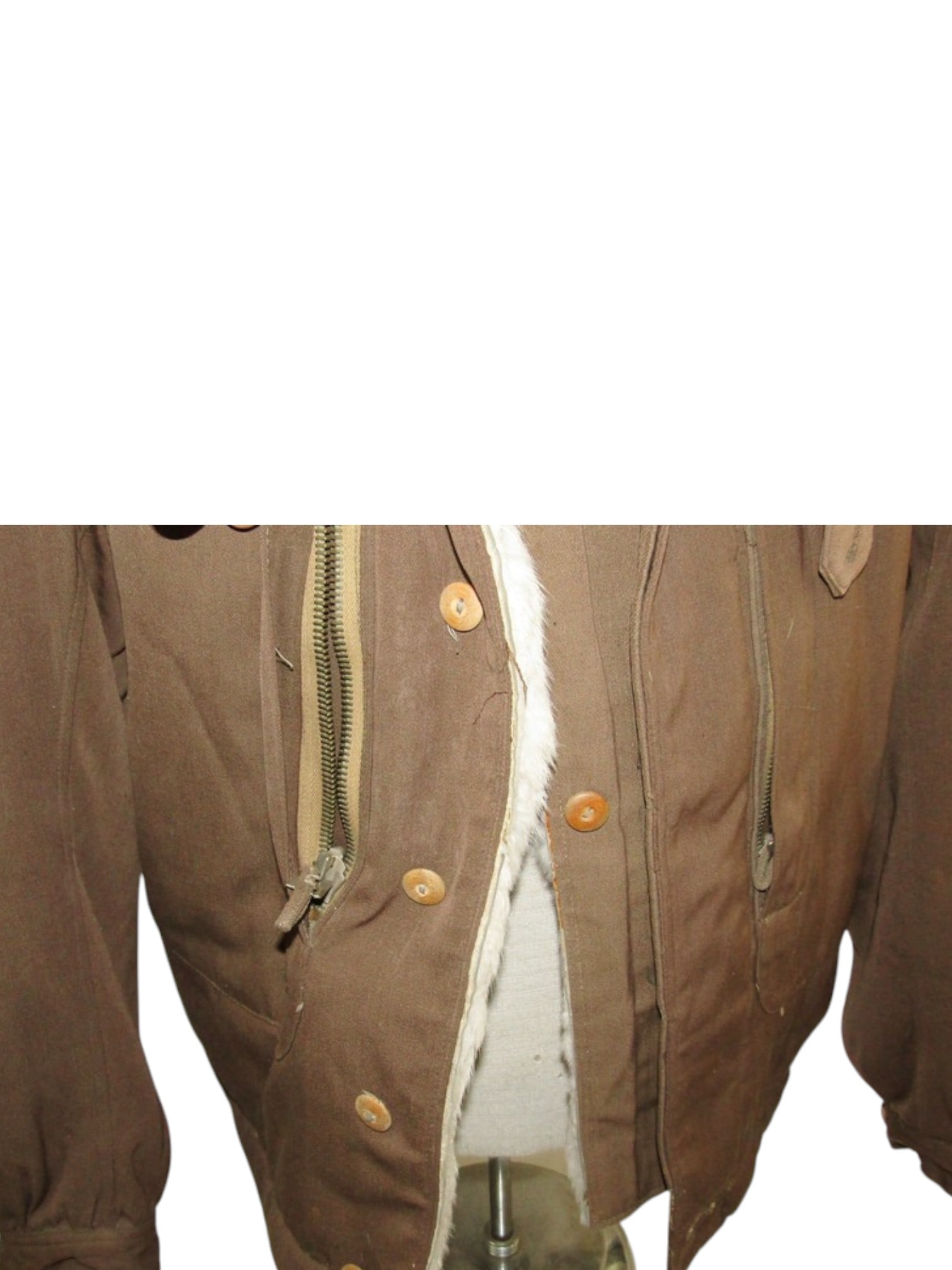 RARE Japanese WWII Zero Fighter Kamikaze Pilot Winter Rabbit Fur Lined Flight Jacket w/ Pilot Photo - 8