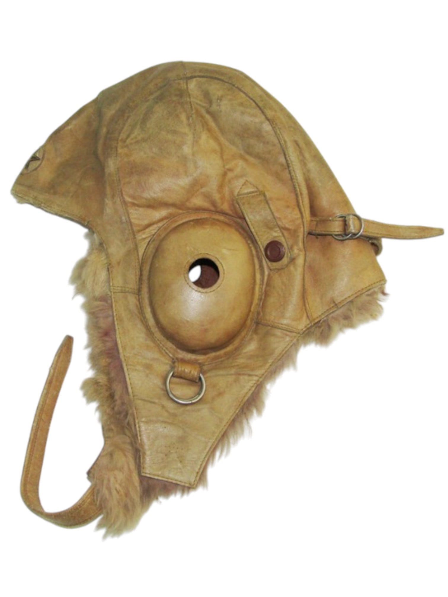 RARE WWII Original Bringback Japanese Army Zero Fighter Pilot Leather Flight Helmet WITH GOGGLES! - 3