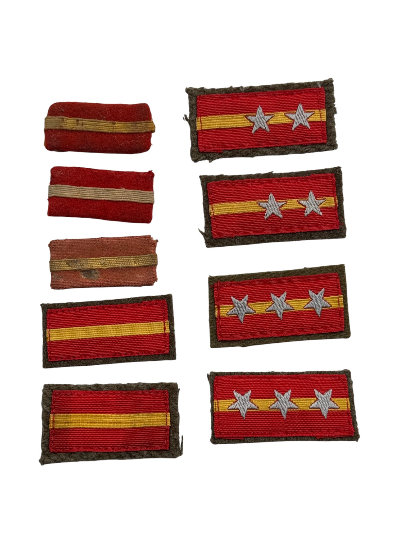 Scarce WWII-Period Japanese Army Rank Insignia - Some Rare Pocket Rank Insignia (1 of 2)