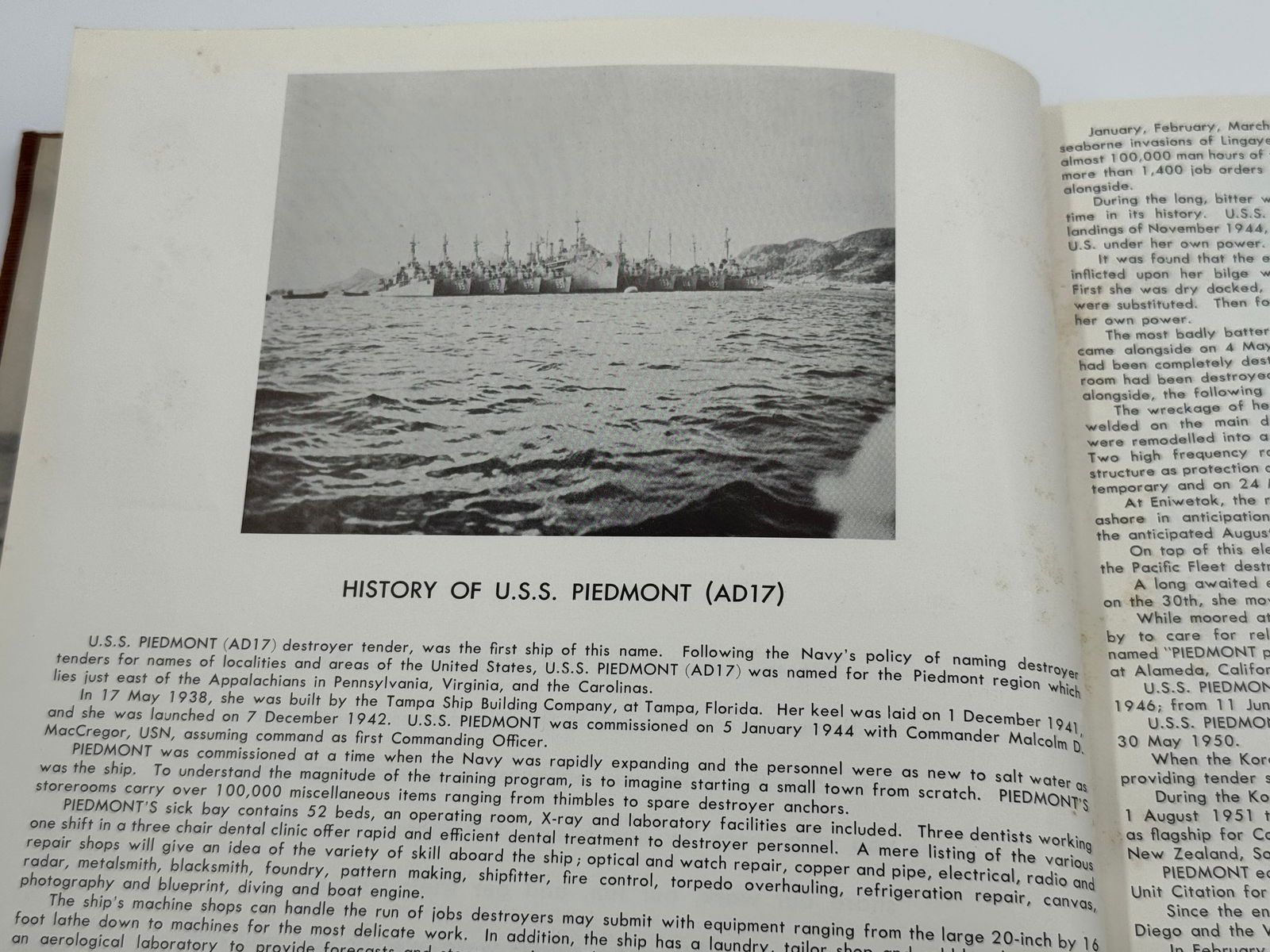 Vintage Cruise Book / Log for the USS Piedmont (AD-17) a US Navy Destroyer Tender - 4