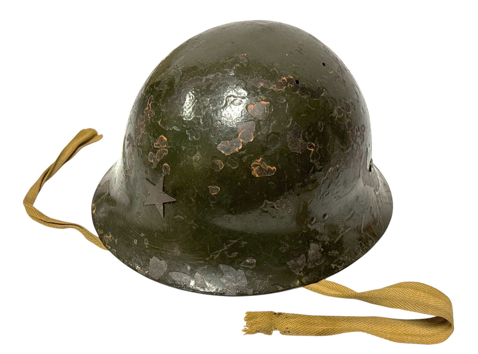 WWII Japanese Army Type 90 Combat Helmet with Liner (1 of 16)