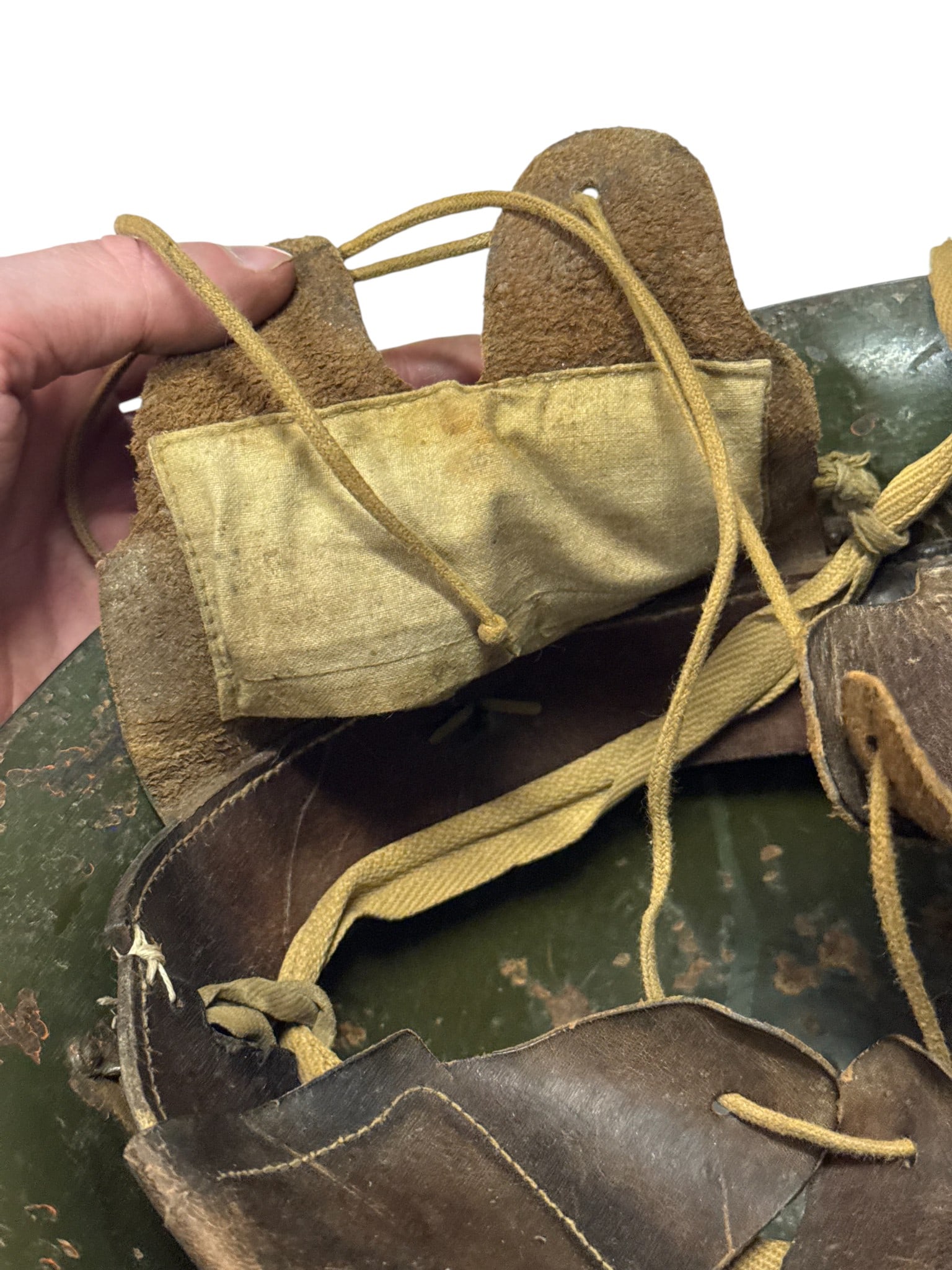 WWII Japanese Army Type 90 Combat Helmet with Liner - 7