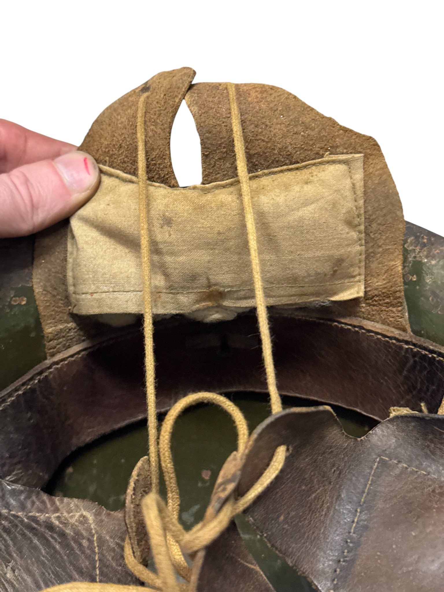 WWII Japanese Army Type 90 Combat Helmet with Liner - 8