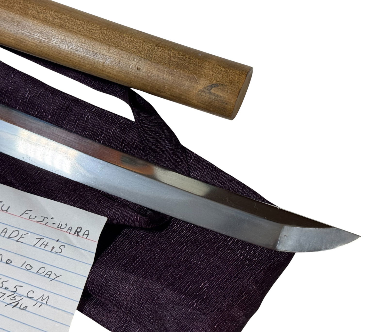 Japanese Edo-Period Wakizashi Sword - Gimei Signature, Shirasaya Mounts - 9