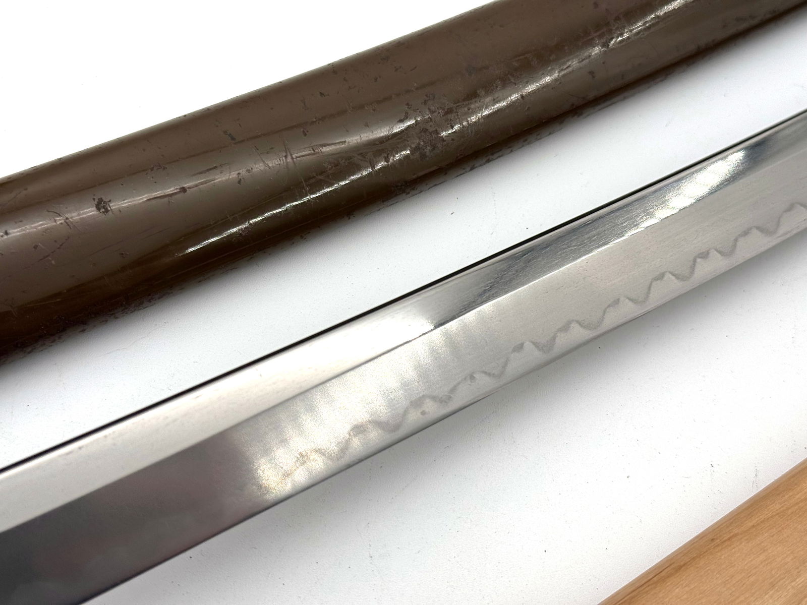 Japanese WWII Shin-Gunto Officer's Katana - Late Koto/Early-Shinto Sue-Mino School Blade/Shirasaya - 5