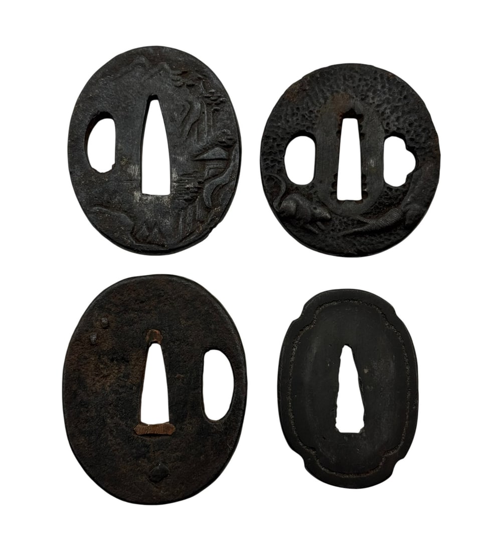 (4) Original Vintage Japanese Sword Guard (Tsuba) (1 of 4)