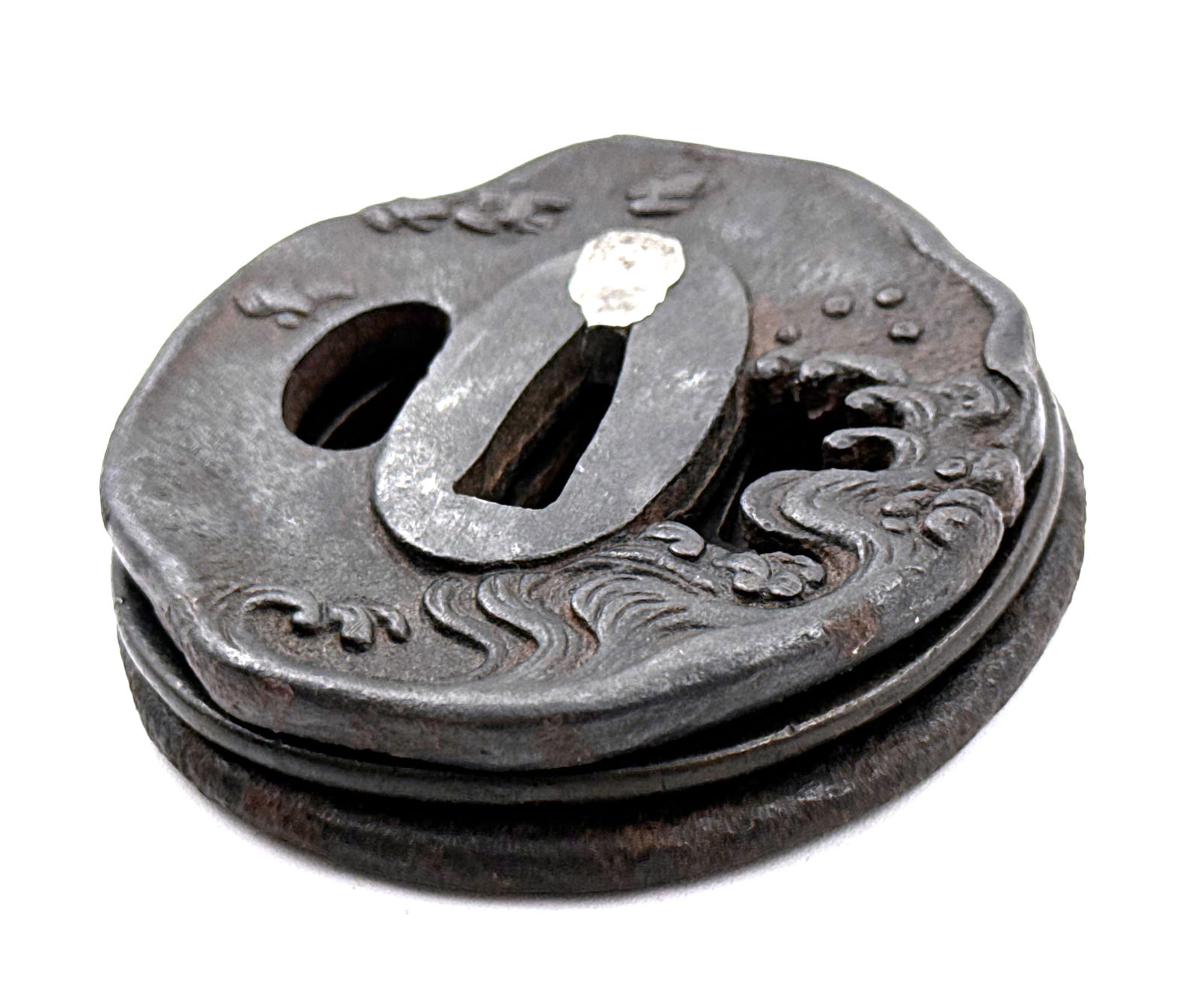 (3) Original Vintage Japanese Sword Guard (Tsuba) - 4