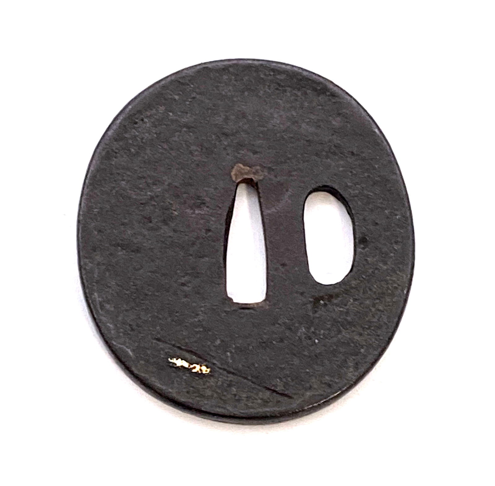 Original Vintage Japanese Sword Guard (Tsuba) w/ Gold Inlay - 2