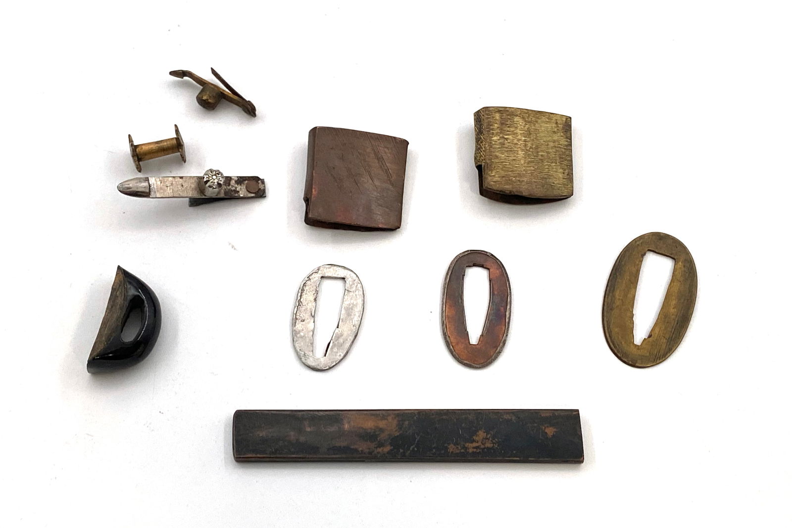 Collection of Original Japanese Sword Parts in Riker Case - 2