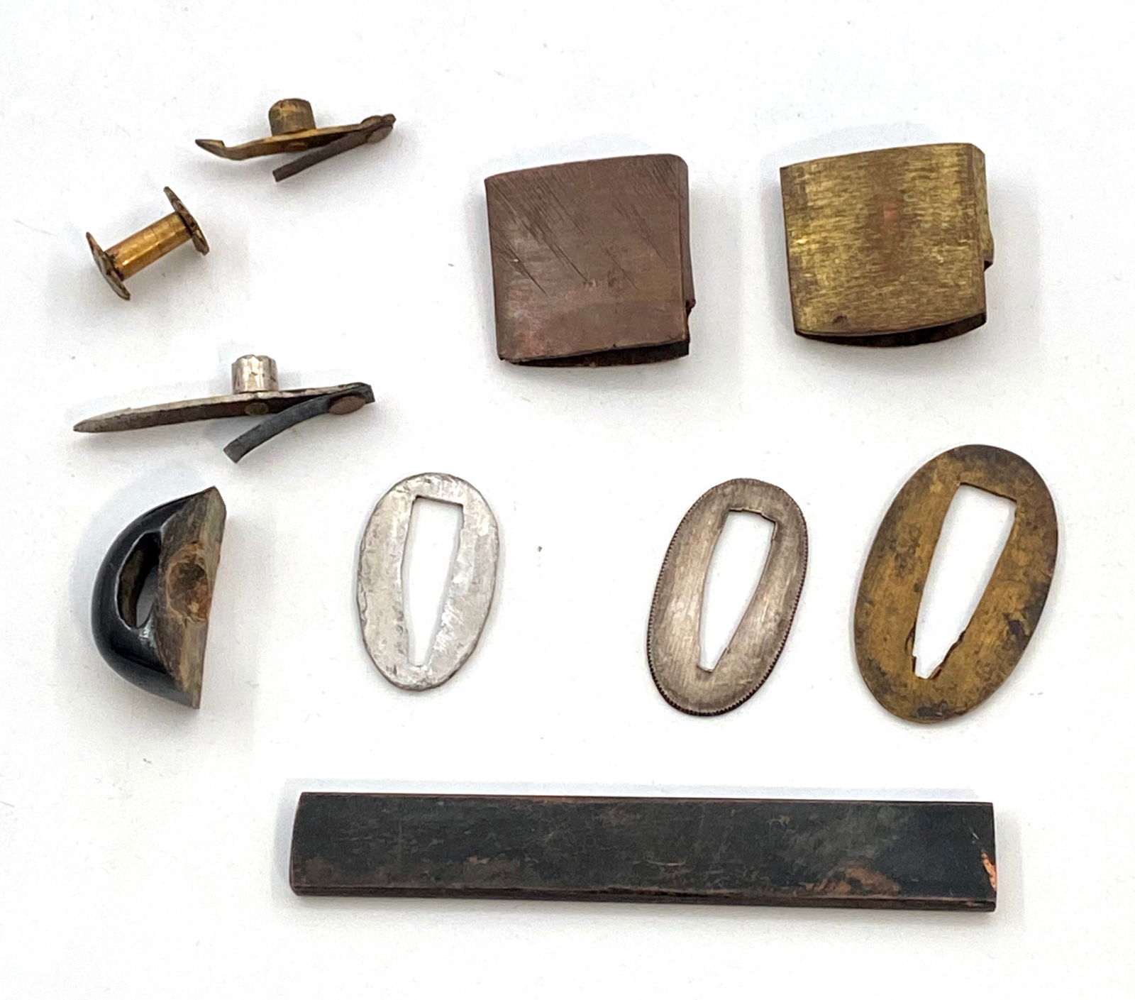 Collection of Original Japanese Sword Parts in Riker Case - 4