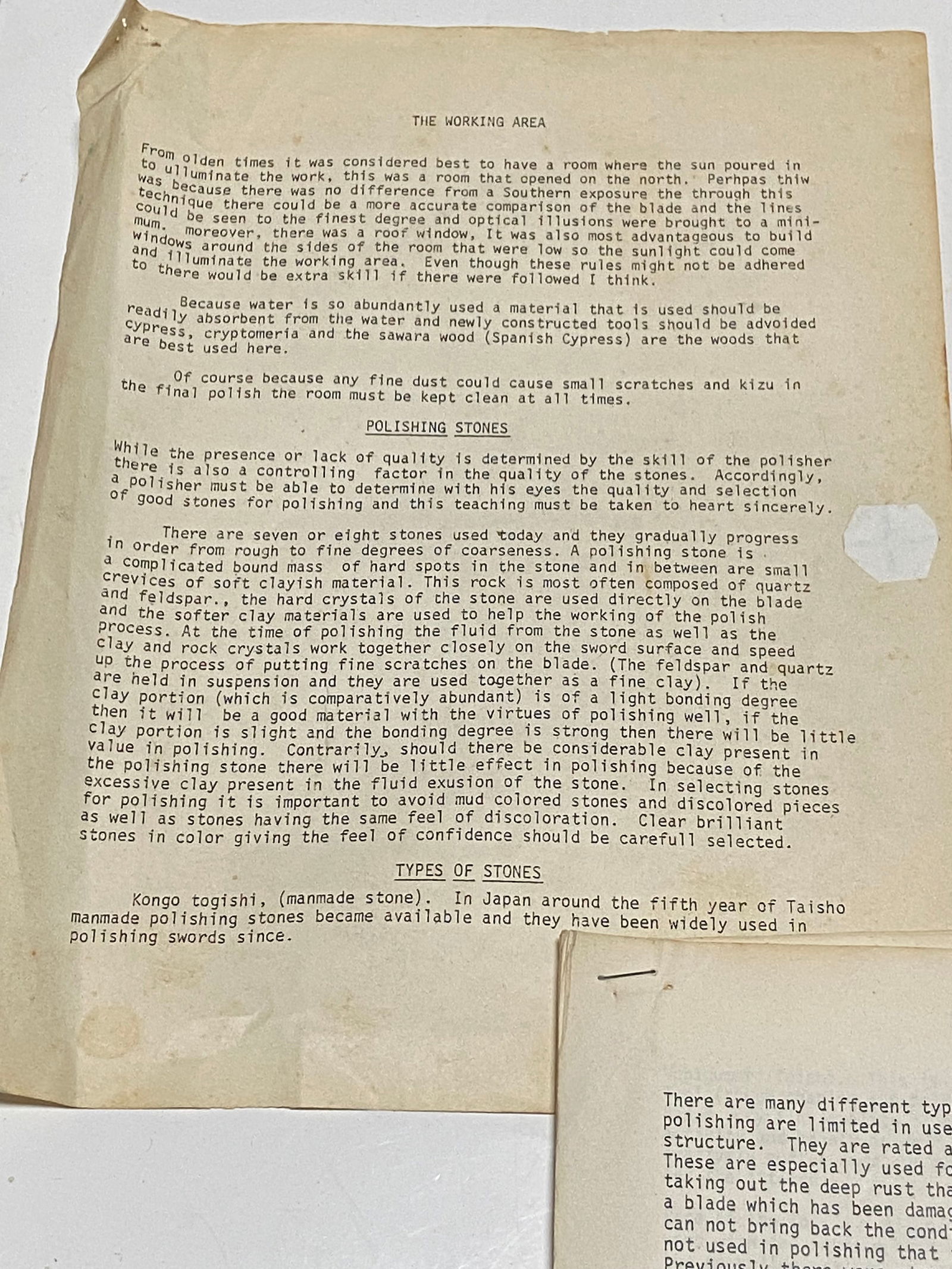 Japanese Sword Polishing Stones with Instructions & History - 2