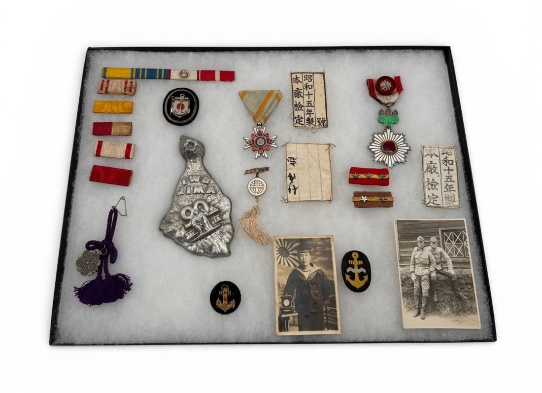 Lot of WWII-Period Japanese Insignia, Photos, Rising Sun Medal & More! - 2