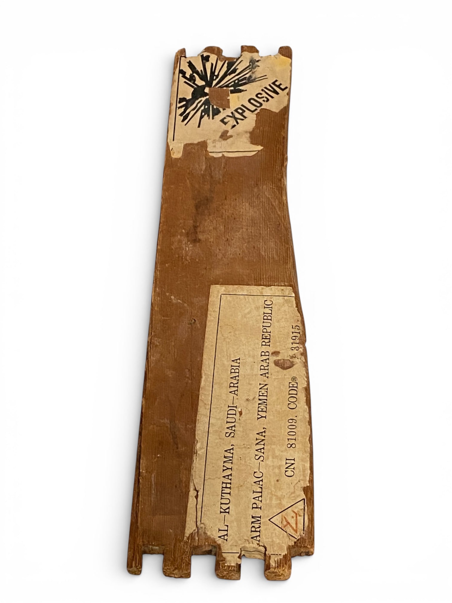 (2) WWII M1 Garand Empty Ammo Crates and Saudi Arabia Explosive Plank - 2