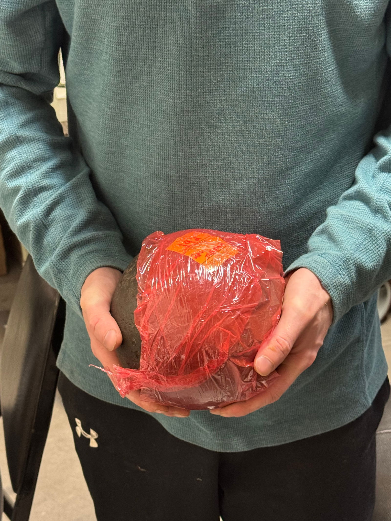 Civil War Cannon Ball 31.8lbs on a Wood Stand - 3