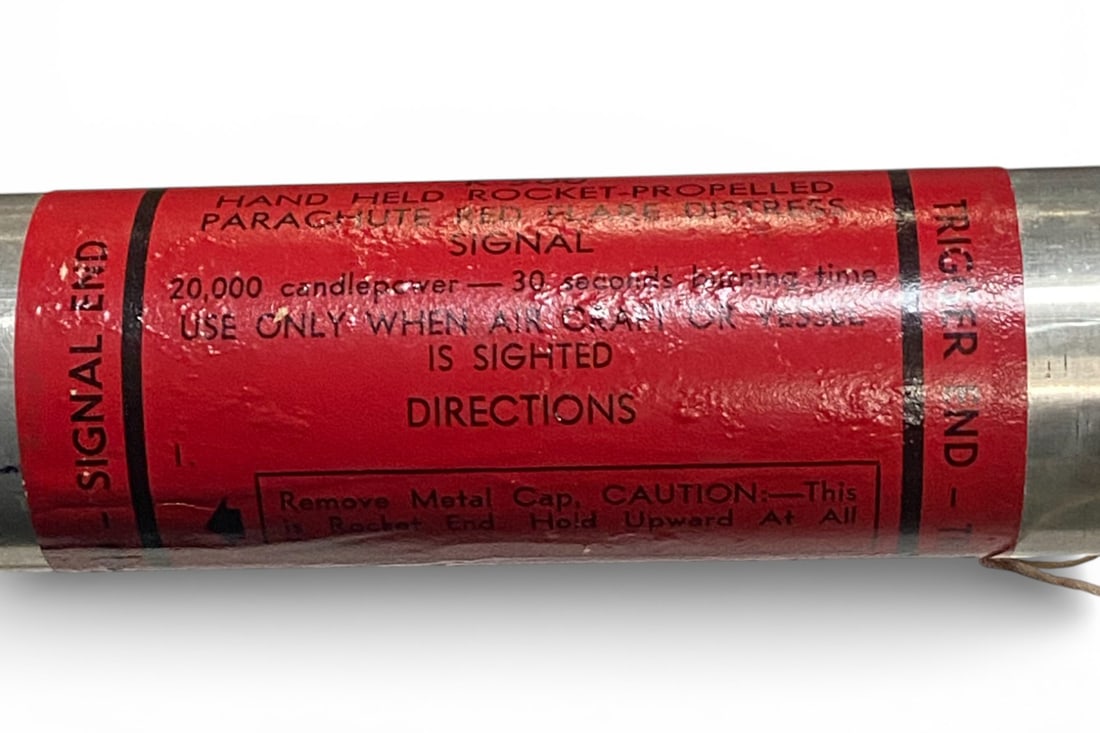 1966 Harvell-Kilgore K-500 Parachute Red Signal Flare Canister - 5