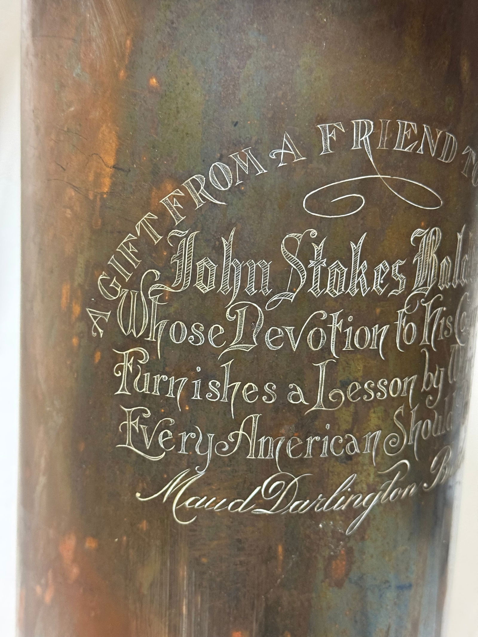 WWI Shell in Honor of KIA Veteran John S. Baldwin - 3