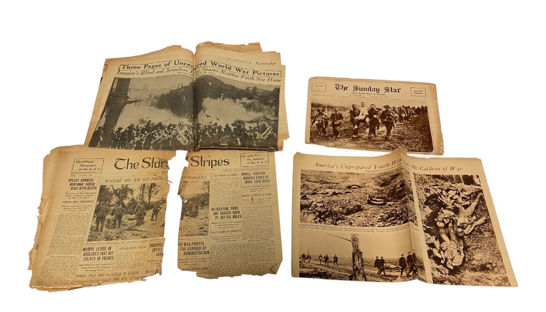 WWI Graphic History/Pictorial Newspaper and Clipping Lot  - 5