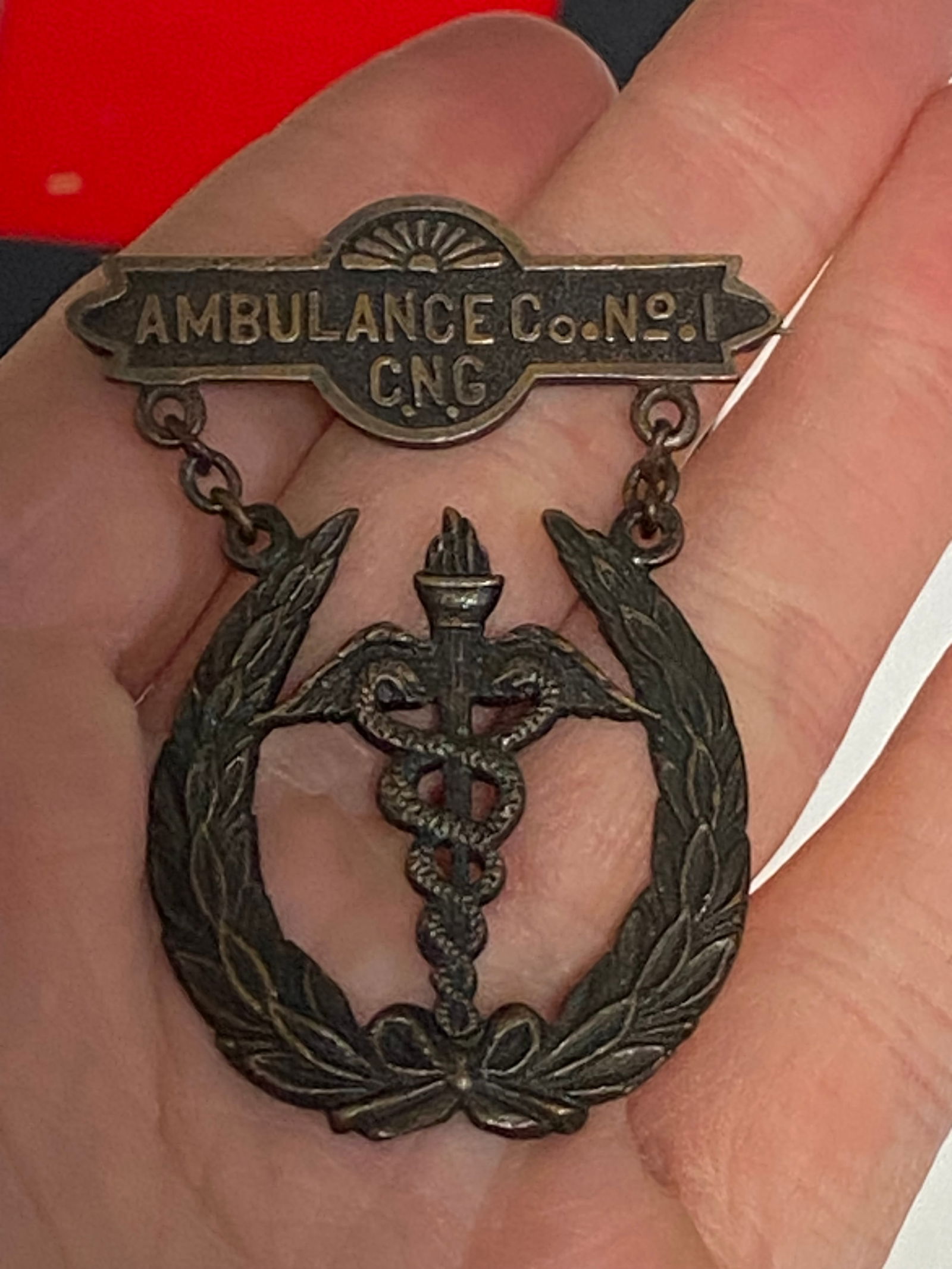 WWI Ambulance Co. No. 1 C.N.G. Air Force Medical Badge - RARE - 2