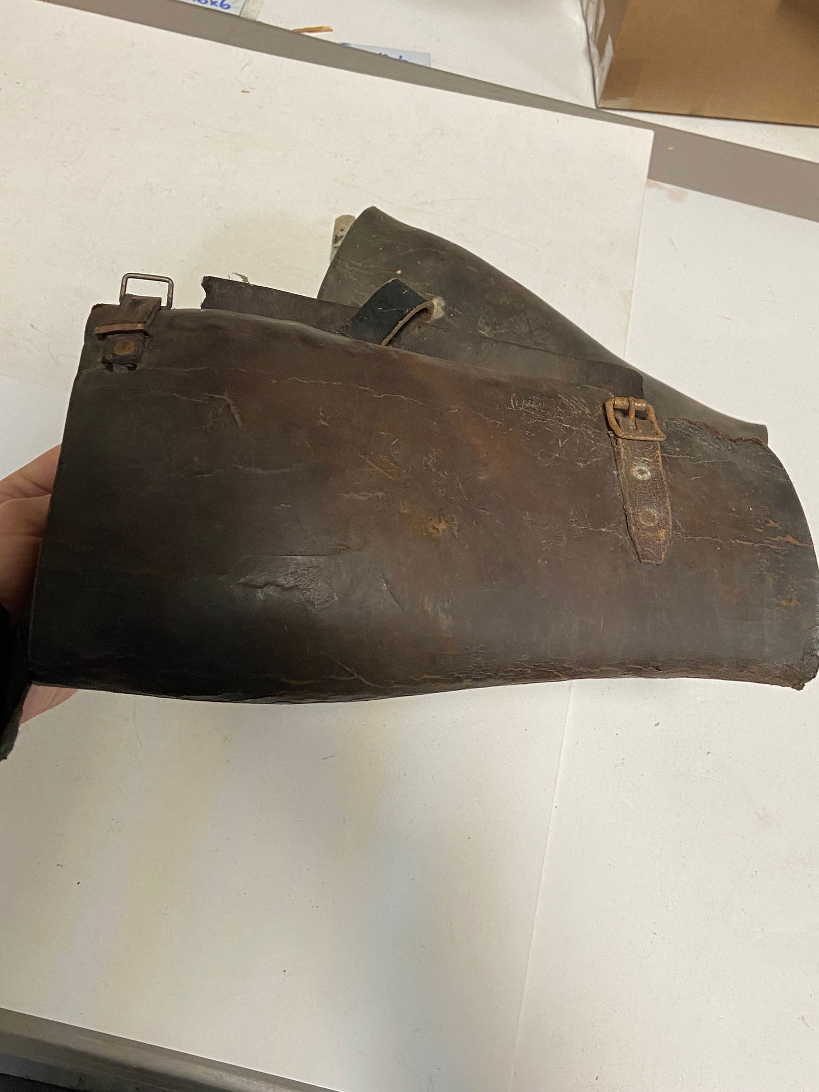Early Pre-WWI Leather Cavalry Leggings/Gaiters - 4