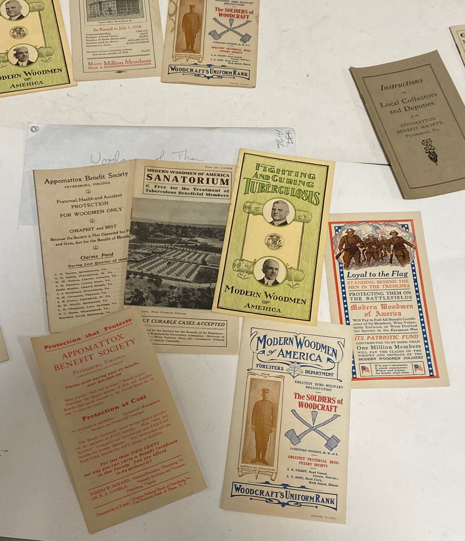 Vintage Grouping of WWI Era Modern Woodman of America Papers, Booklets, Letters, Etc. - 2
