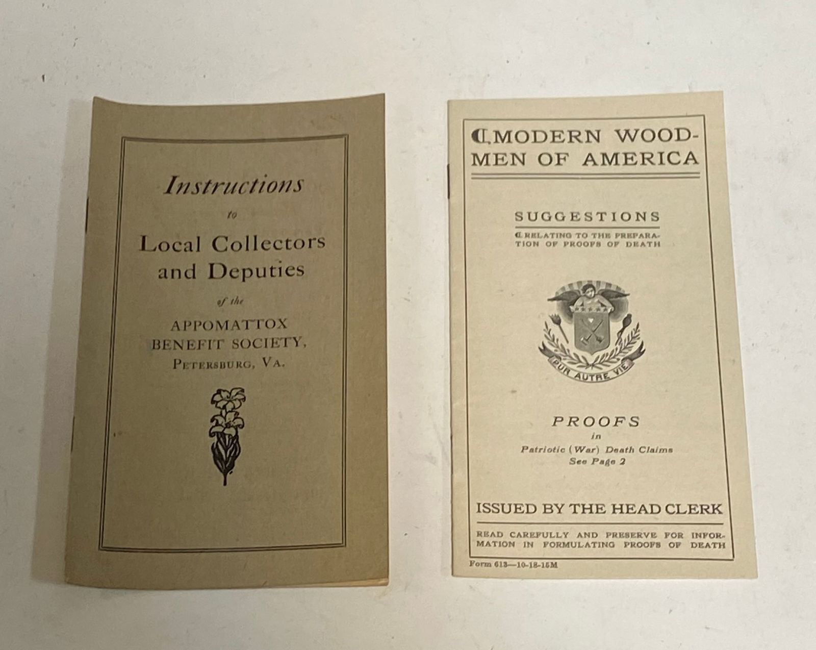 Vintage Grouping of WWI Era Modern Woodman of America Papers, Booklets, Letters, Etc. - 4