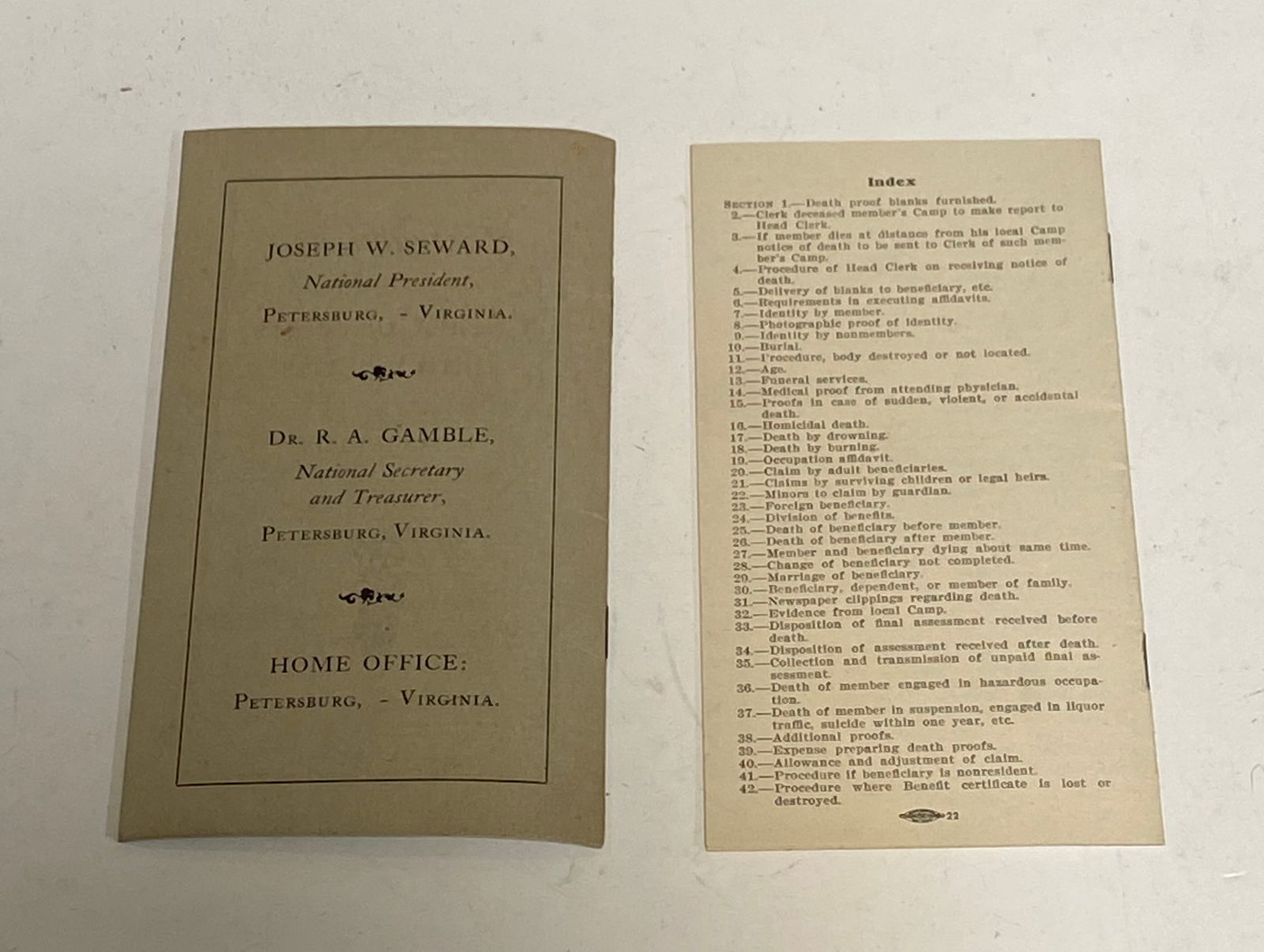 Vintage Grouping of WWI Era Modern Woodman of America Papers, Booklets, Letters, Etc. - 5