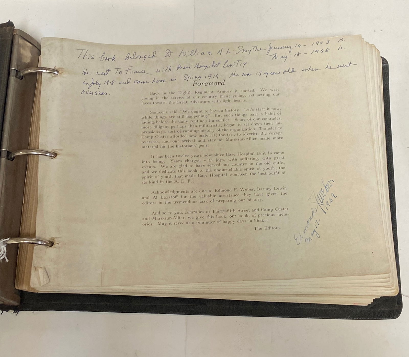 Rare WWI Base Hospital Unit 14 in France Photo Album and Rare French 1877 Canteen - 3