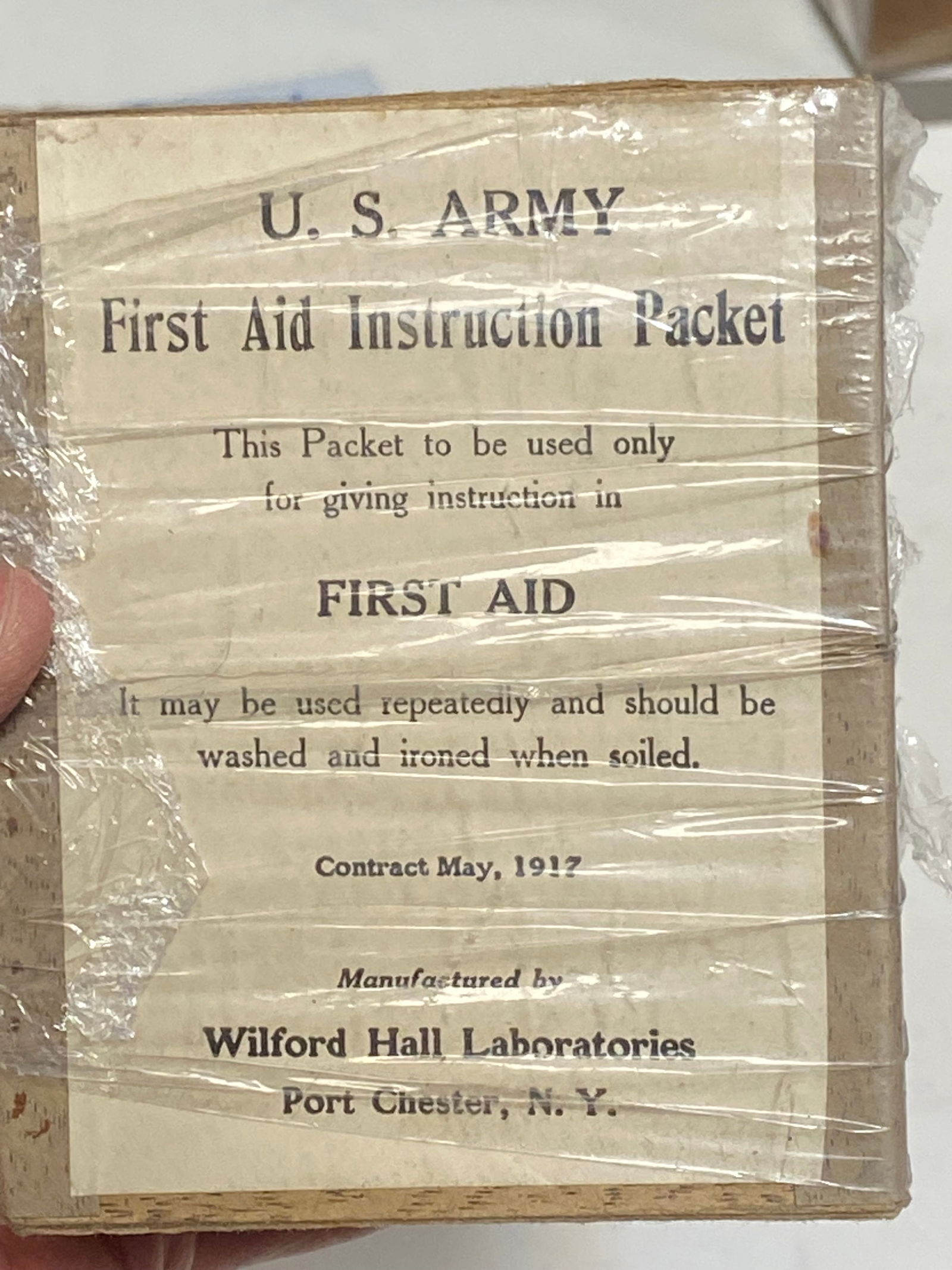 Rare Unopened WWI US Training First Aid Instruction Pack Dated 1917 and Iodine Tubes Dated 1917 - 3