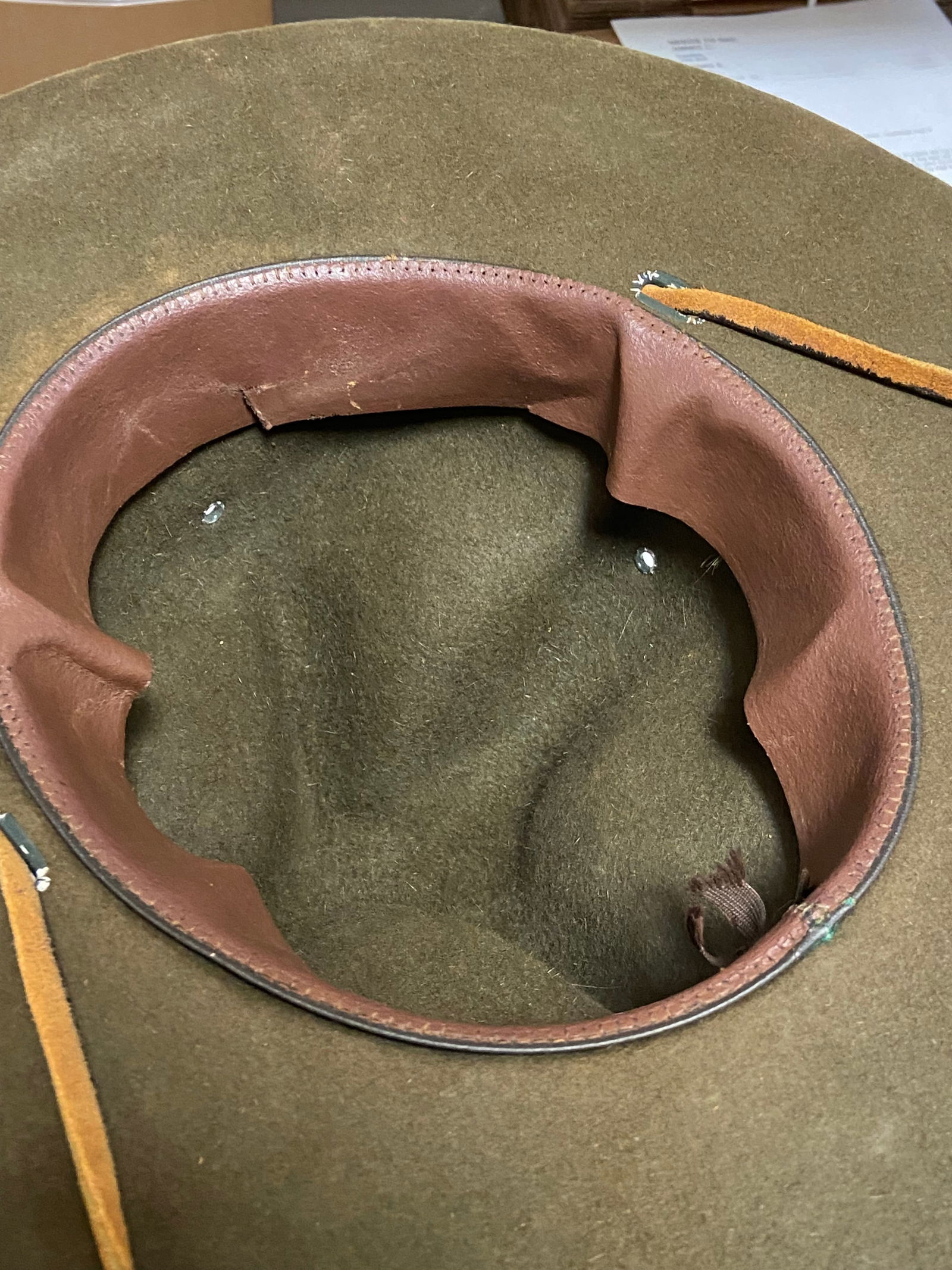 Excellent Collector Grade US WWI Army M1911 Felt Campaign/Drill Instructor Hat - 4