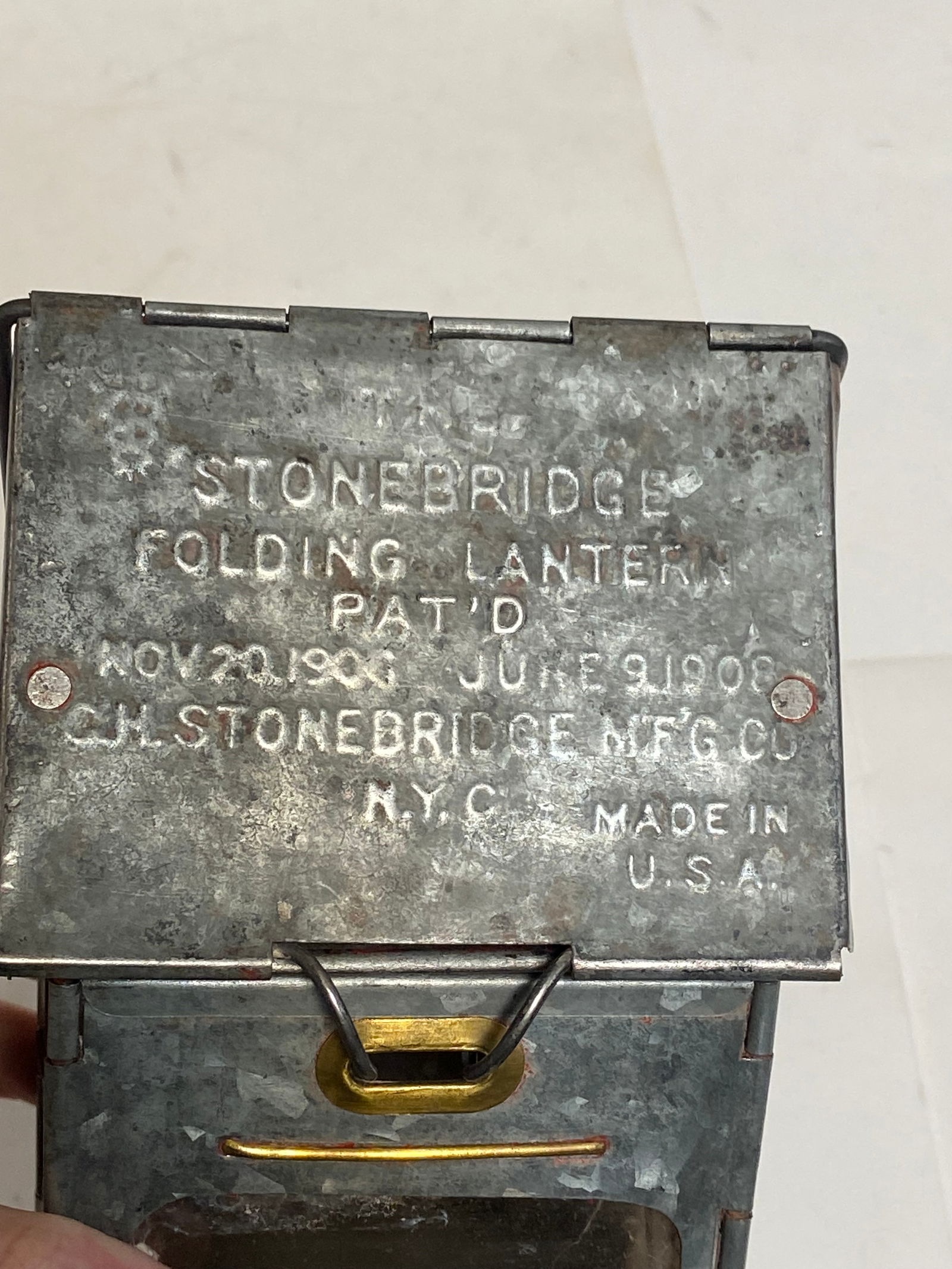 Vintage WWI Stonebridge Folding Candle Lantern - 2