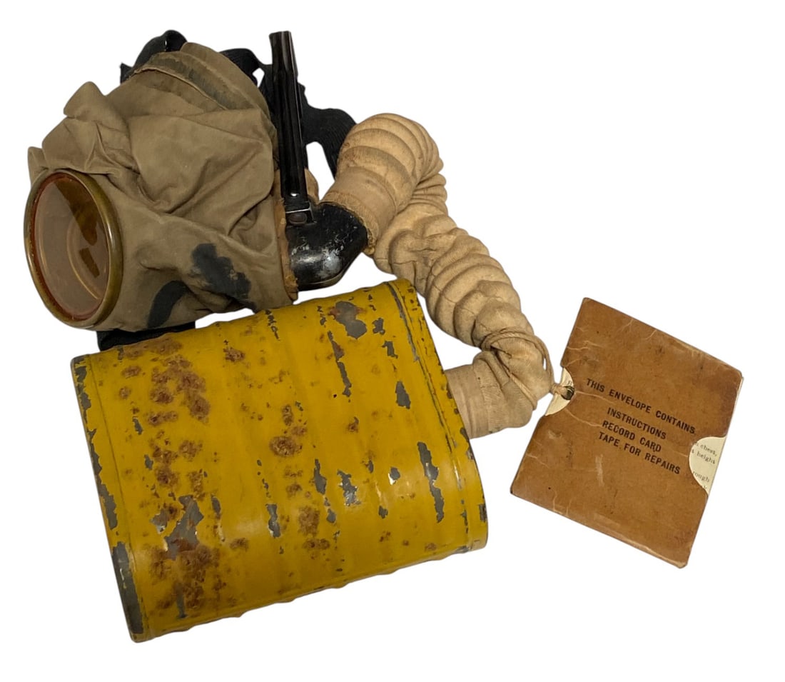 WWI Gas Mask & Mess Kit Grouping Named to John S. Hunter - 12