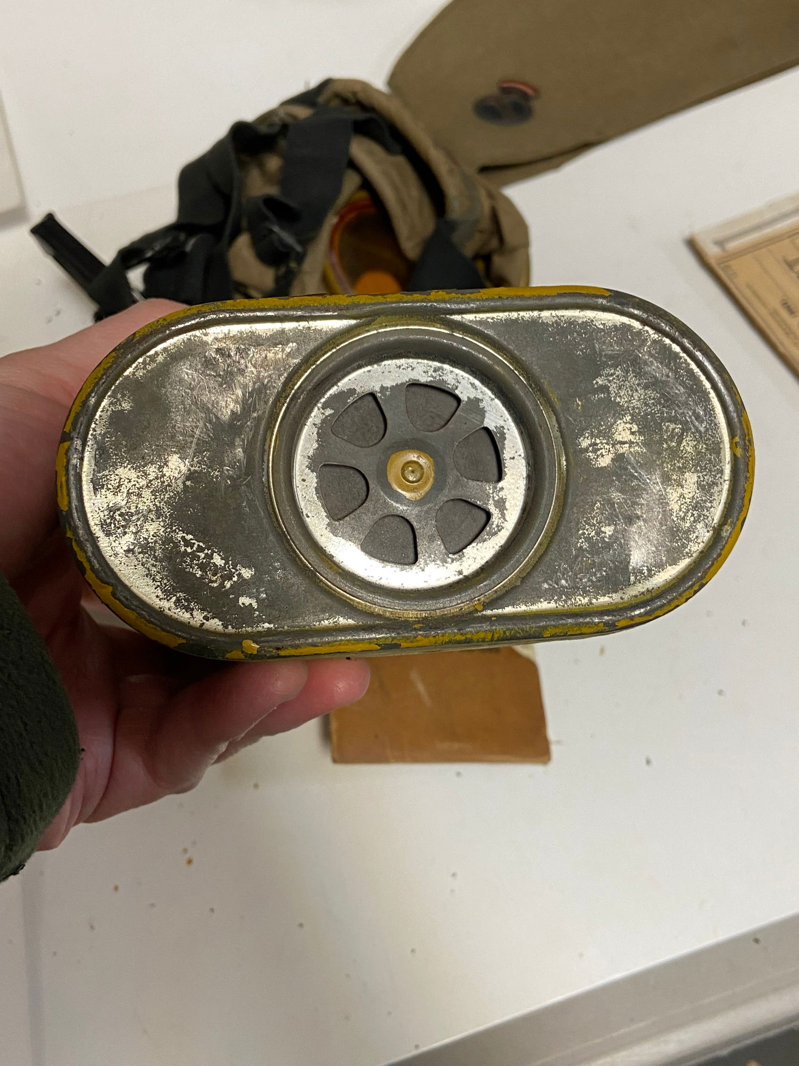 WWI Gas Mask & Mess Kit Grouping Named to John S. Hunter - 16